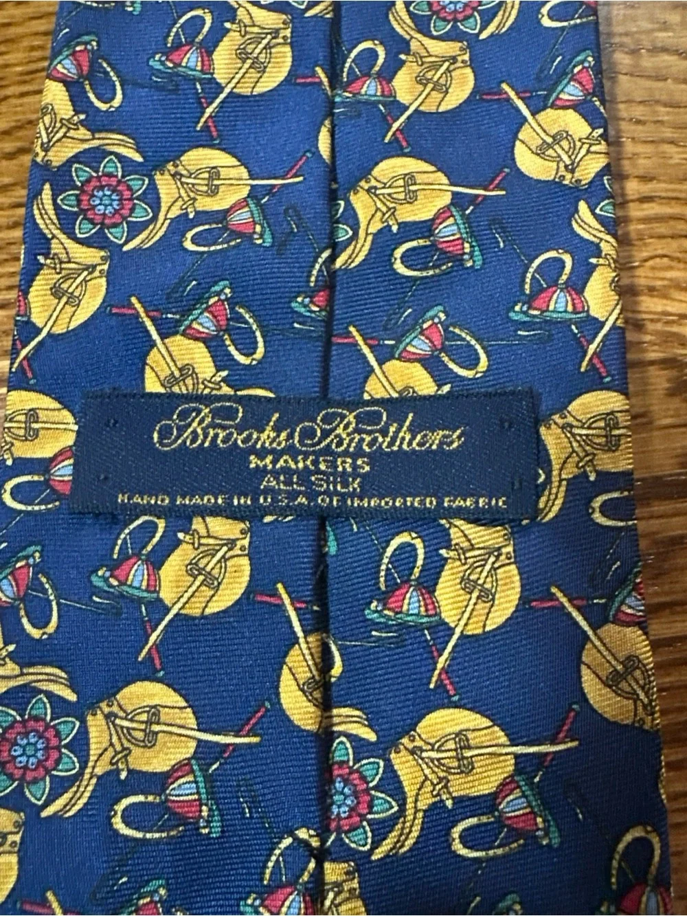 Vintage 90s Brooks Brothers Makers Silk Tie Swords Medieval
